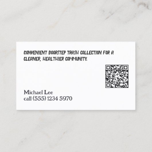 Carte De Visite Valet QR Trash (Dos)