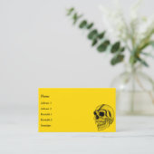 Carte De Visite Vampire Crâne noir et jaune (Debout devant)
