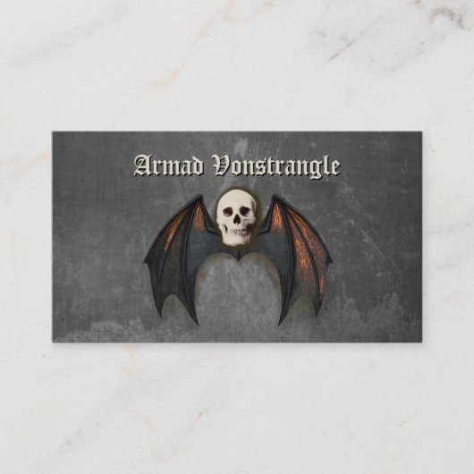 Carte De Visite Vampire de crâne Bat Dark (Devant)