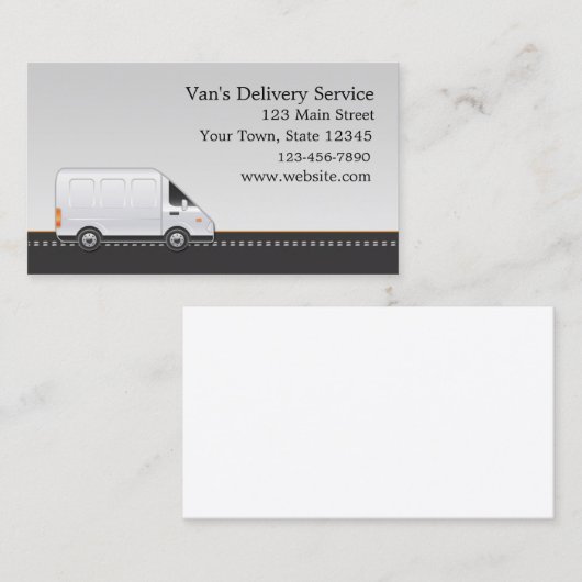 Carte De Visite Van blanc, service de distribution (Devant / Derrière)