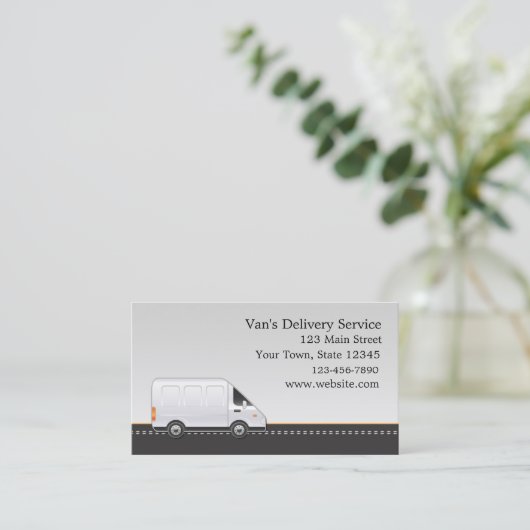 Carte De Visite Van blanc, service de distribution (Debout devant)