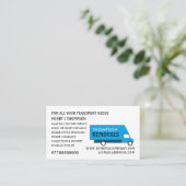 Carte De Visite Van d'enlèvement bleu, société d'enlèvement (Debout devant)