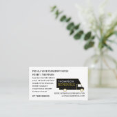 Carte De Visite Van d'enlèvement noir et or, société d'enlèvement (Debout devant)