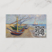 Carte De Visite Van Gogh - Bateaux de pêche sur la plage - Code QR (Devant)