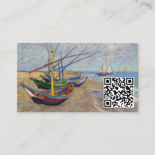Carte De Visite Van Gogh - Bateaux de pêche sur la plage - QR Code