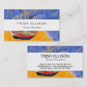 Carte De Visite Van Gogh Bateaux Plage impressionniste (Devant / Derrière)