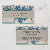 Carte De Visite Van Gogh Iris Vase Peinture Impressionnisme (Devant / Derrière)