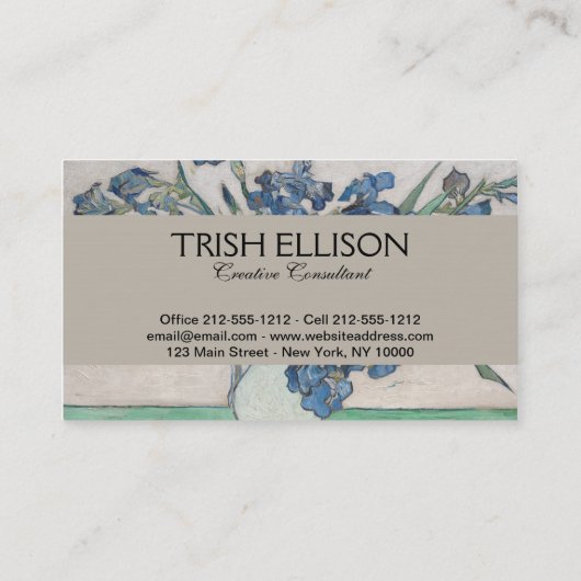 Carte De Visite Van Gogh Iris Vase Peinture Impressionnisme (Dos)