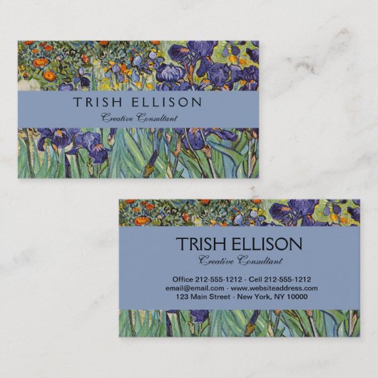 Carte De Visite Van Gogh Irises Peinture impressionniste (Devant / Derrière)