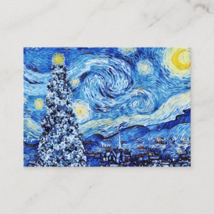Carte De Visite Van Gogh - La Nuit étoilée - White Christmas Bus