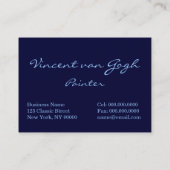 Carte De Visite Van Gogh : Nuit étoilée au-dessus du Rhône (Dos)