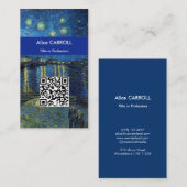 Carte De Visite Van Gogh - Nuit étoilée sur le Rhône - Code QR (Devant / Derrière)