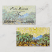 Carte De Visite Van Gogh Olive Trees Yellow Sun Sky Peinture (Devant / Derrière)