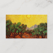 Carte De Visite Van Gogh Oliviers avec ciel jaune et soleil (Dos)