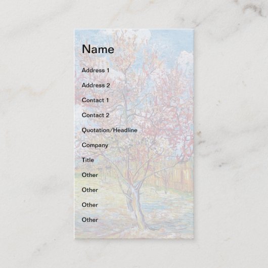Carte De Visite Van Gogh - Pêchers roses (Devant)