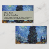 Carte De Visite Van Gogh Road Avec Cyprès Impressionnisme (Devant / Derrière)