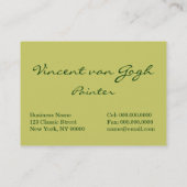 Carte De Visite Van Gogh : Route avec Cypress et étoile (Dos)