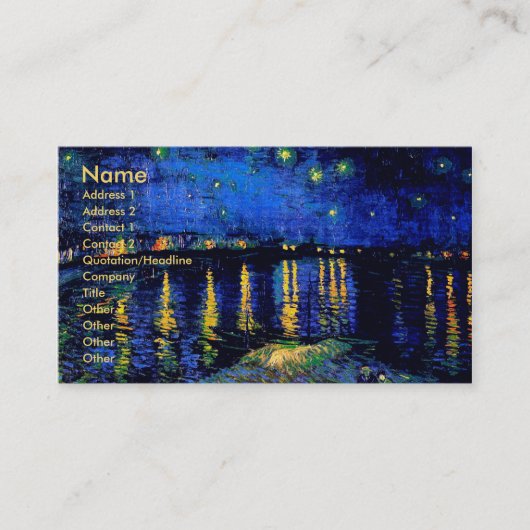 Carte De Visite Van Gogh Starry Night Rhone (F474) Art (Devant)