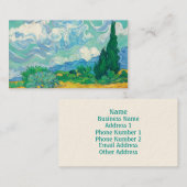 Carte De Visite Van Gogh Wheatfield avec Cyprès (Devant / Derrière)