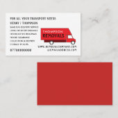Carte De Visite Van Red Removal, société de déménagement (Devant / Derrière)