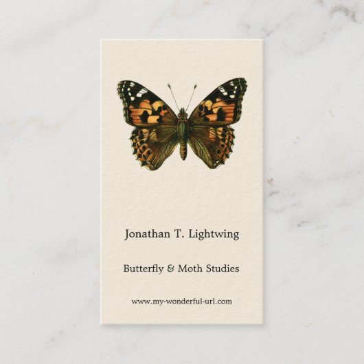 Carte De Visite Vanessa cardui - La Busine à papillons peints (Devant)