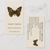 Carte De Visite Vanessa cardui - La Busine à papillons peints (Devant / Derrière)