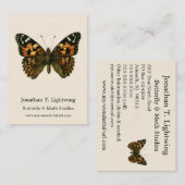 Carte De Visite Vanessa cardui - La Busine à papillons peints (Devant / Derrière)