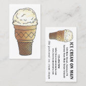 Carte De Visite Vanilla Ice Cream Cone Soda Fontaine Shopping Nour (Devant / Derrière)