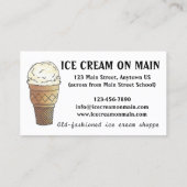 Carte De Visite Vanilla Ice Cream Cone Soda Fontaine Shopping Nour (Dos)