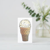 Carte De Visite Vanilla Ice Cream Cone Soda Fontaine Shopping Nour (Debout devant)