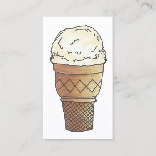 Carte De Visite Vanilla Ice Cream Cone Soda Fontaine Shopping Nour (Devant)
