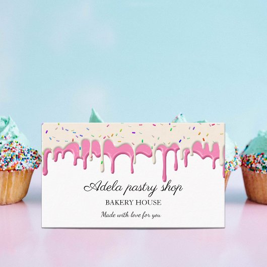 Carte De Visite Vanilla strawberry Frosting Drip
