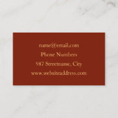 Carte De Visite Vanille rouge orange Abstraite moderne Fractale gr (Dos)