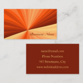 Carte De Visite Vanille rouge orange Abstraite moderne Fractale gr (Devant / Derrière)