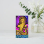 Carte De Visite VANITÉ BEAUTÉ-MODE COSTUME DESIGNER Blue Damask (Debout devant)