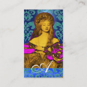 Carte De Visite VANITÉ BEAUTÉ-MODE COSTUME DESIGNER Blue Damask (Dos)
