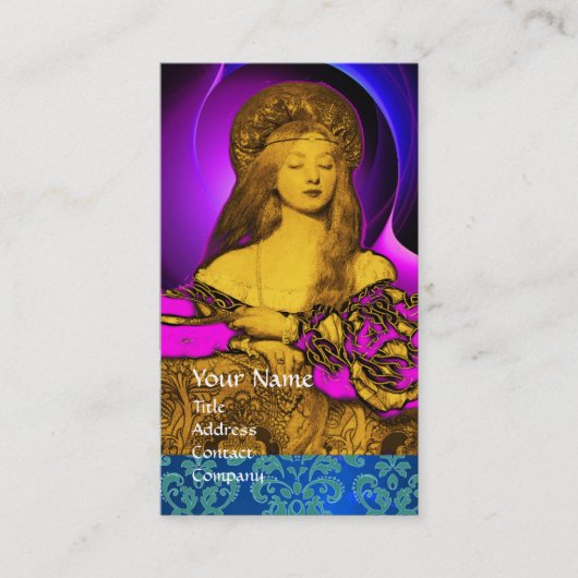 Carte De Visite VANITÉ BEAUTÉ-MODE COSTUME DESIGNER Blue Damask (Devant)