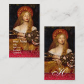 Carte De Visite VANITÉ BEAUTÉ-MODE COSTUME DESIGNER Red Damask (Devant / Derrière)