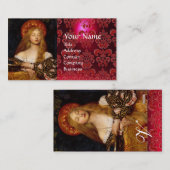 Carte De Visite VANITÉ BEAUTÉ-MODE COSTUME DESIGNER Red Damask (Devant / Derrière)