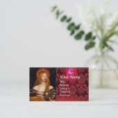 Carte De Visite VANITÉ BEAUTÉ-MODE COSTUME DESIGNER Red Damask (Debout devant)