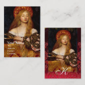 Carte De Visite VANITÉ BEAUTÉ-MODE COSTUME DESIGNER Red Damask (Devant / Derrière)