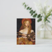 Carte De Visite VANITÉ BEAUTÉ-MODE COSTUME DESIGNER Red Damask (Debout devant)