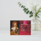 Carte De Visite VANITÉ BEAUTÉ-MODE COSTUME DESIGNER Red Damask (Debout devant)