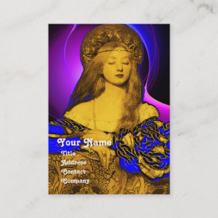 Carte De Visite VANITÉ BEAUTY MODE COSTUME DESIGNER Blue Damask