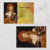 Carte De Visite VANITÉ BEAUTY MODE COSTUME DESIGNER OR Jaune (Devant / Derrière)