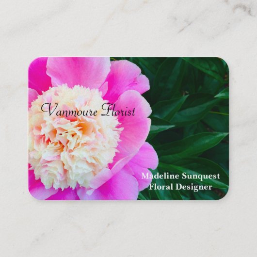 Carte De Visite Vanmoure Pretty Peony Élégant Professionnel (Devant)