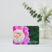 Carte De Visite Vanmoure Pretty Peony Élégant Professionnel (Debout devant)