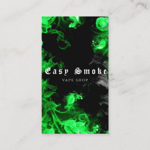Carte de visite Vape Shop Green Black Smoke