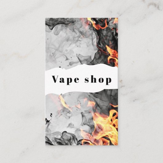 Carte De Visite Vape Smoke Shop Store Electronic Cigarette (Devant)