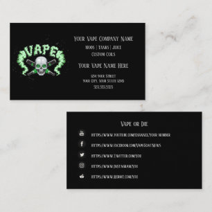 Carte De Visite VAPE Vape Skull Business avec les médias sociaux
